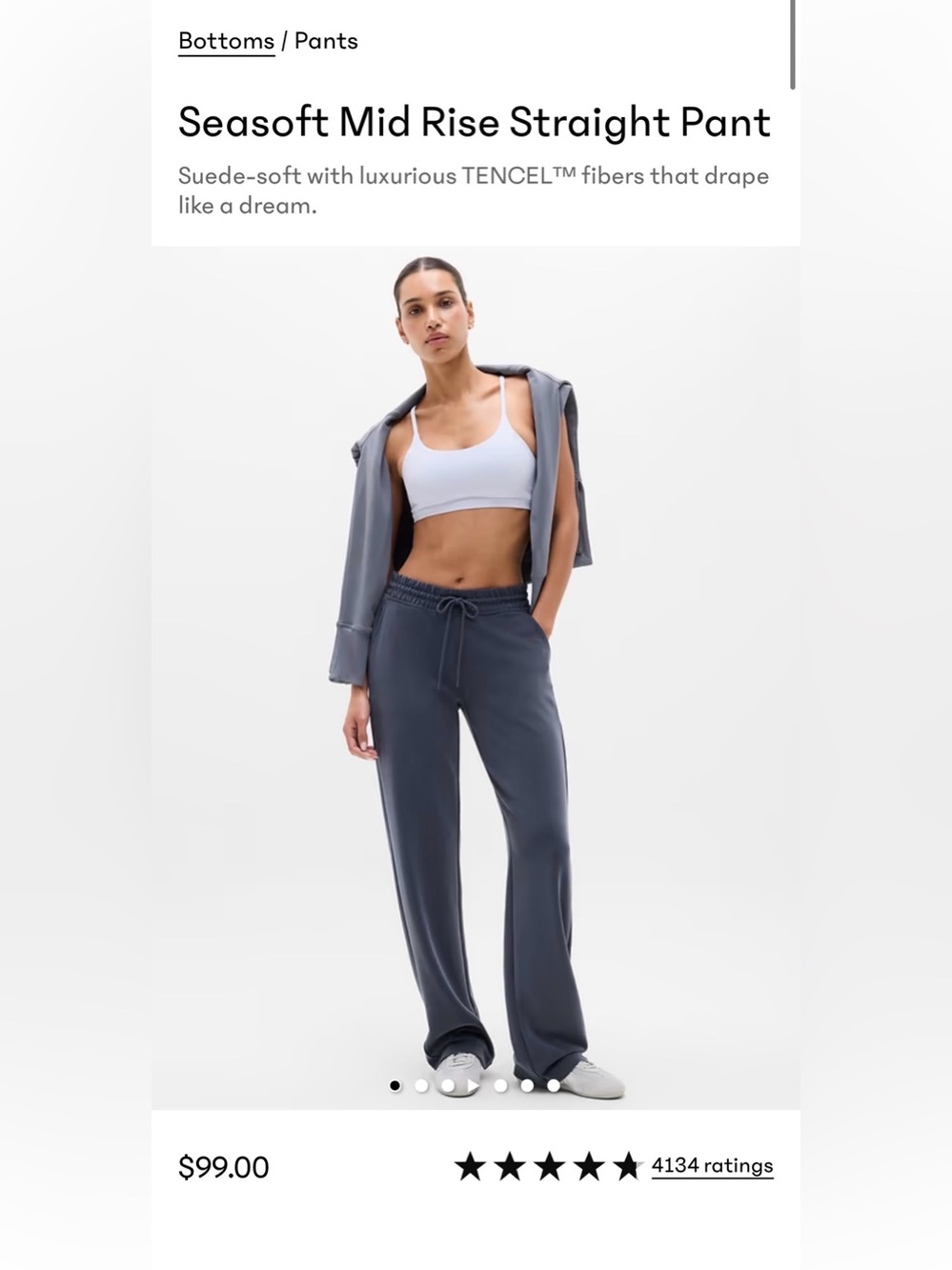 Athleta Seasoft Mid Rise Straight Pant - Navy